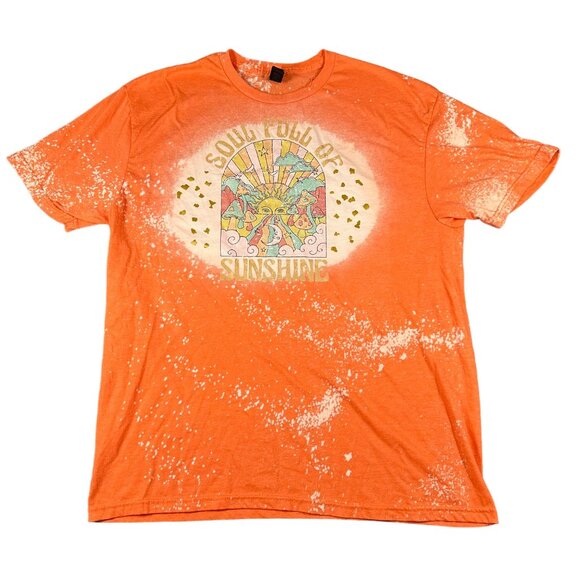 Gildan Womens XL Soul Full of Sunshine Orange Bleached Short Sleeve Graphic Tee - Picture 1 of 8